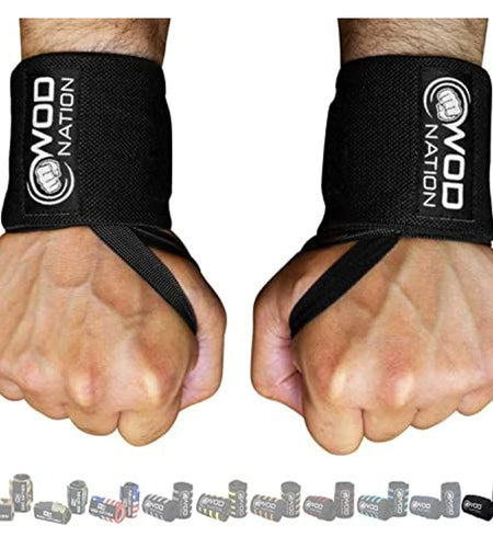 Professional Wrist Wraps & Straps for Gym & Weightlifting (12 Inch) - Weight Lifting Wrist Wraps & Gym Wrist Straps Support for Optimal Powerlifting Performance for Women & Men - Black